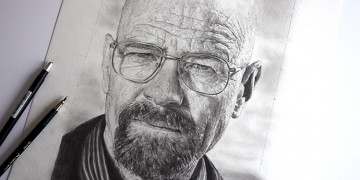 Dessiner le protrait de walter White avec une technique de dessin réaliste