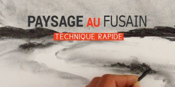 Une vidéo pour apprendre à dessiner un paysage au fusain très simplement et rapidement