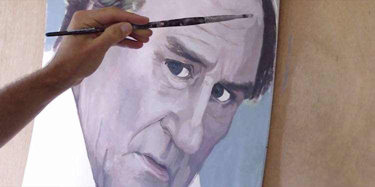 apprendre à peindre le portrait de gérard depardieu