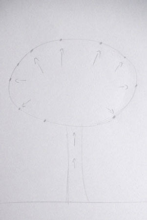 technique de dessin pour dessiner un arbre schématisé