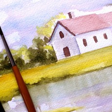 Voici un tutoriel simple pour vous apprendre la technique de peinture aquarelle en réalisant un paysage pas à pas