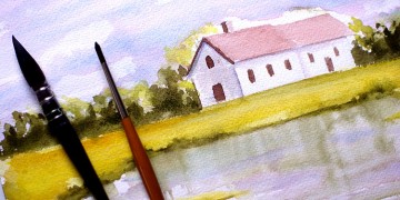 Voici un tutoriel simple pour vous apprendre la technique de peinture aquarelle en réalisant un paysage pas à pas