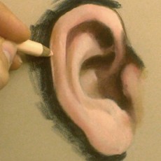 Technique de dessin et utilisation du crayon pastel pour peindre une oreille réaliste