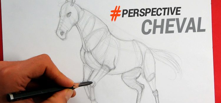 technique simple pour apprendre comment dessiner un cheval en perspective pas à pas