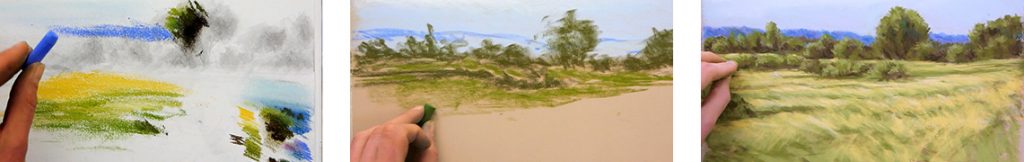 méthode pour apprendre à peindre un paysage simple au pastel sec avec cette formation complète pour débutants