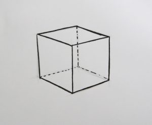 dessiner un cube et une maison à l'aide d'une technique simple