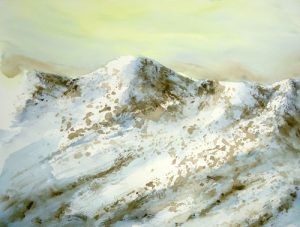 technique simple et cours d'aqurelle pour peindre des montagnes