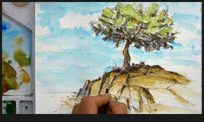 cours pour dessiner et peindre un arbre simple