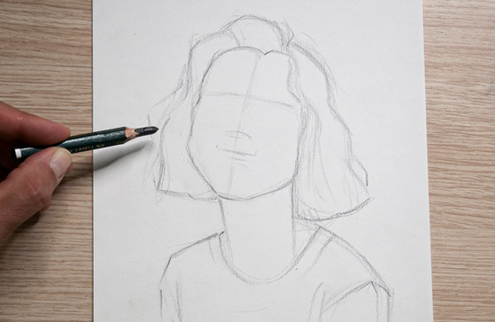 dessiner une silhouette visage d'après photo