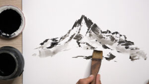 un tutoriel pour débuter la peinture à l'encre et progresser à l'aquarelle